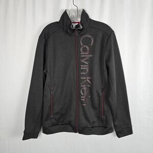 Calvin Klein Performance Jacket Men's M Dark Gray - Black Logo Full Zip Up